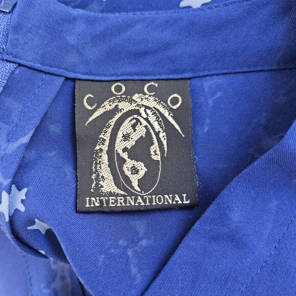 COCO INTERNATIONAL Maxi Dress Short Sleeve Stars Celestial M Whimsy Handmade - Picture 7 of 8